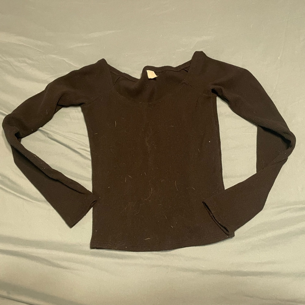 Gilly Hicks Off-the-Shoulder Brown Sweater